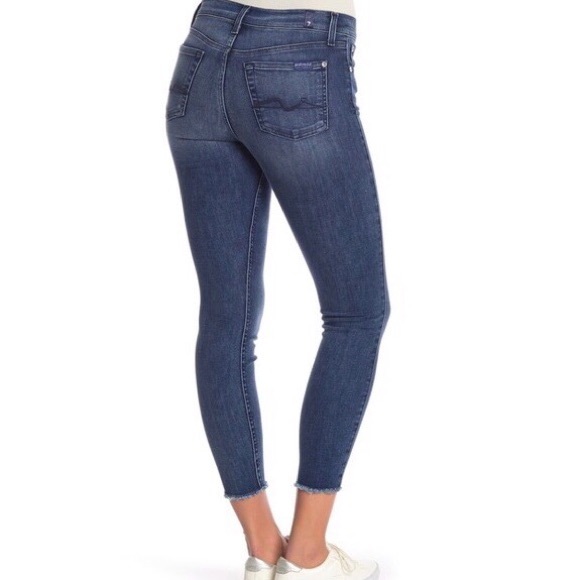 7 For All Mankind Raw Hem Skinny Jeans (27) NWT - Picture 8 of 8
